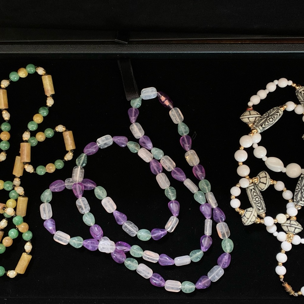 Three Vintage Necklaces, Lucite, and Plastic